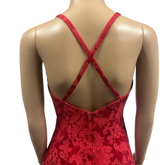 Gunne Sax Jessica Mcclintock Red Fit and Flare Semi Formal Party Dress Juniors 7 - Picture 4 of 12